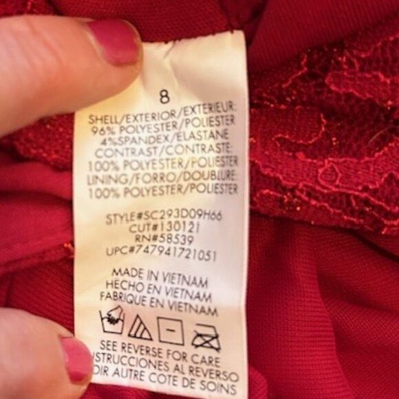 Speechless Kids Pleated Sparkly Maxi Dress Rhinestone Embellished Red Size 8 - Picture 9 of 9